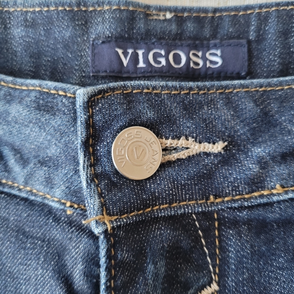 Vigoss Women's Dark Indigo Rolled Hem Denim Shorts Size Waist 31 Length 3 - Picture 2 of 12